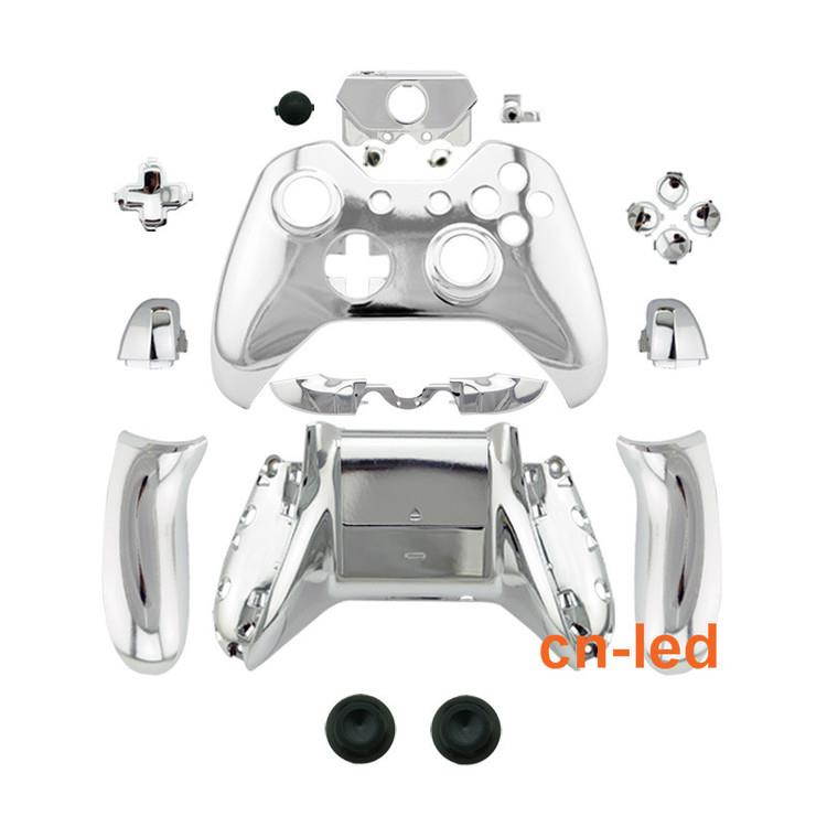 Xbox One full Chrome Silver Shell housing with Button For Controller  - 3.5 Port (Free T6 & T8)