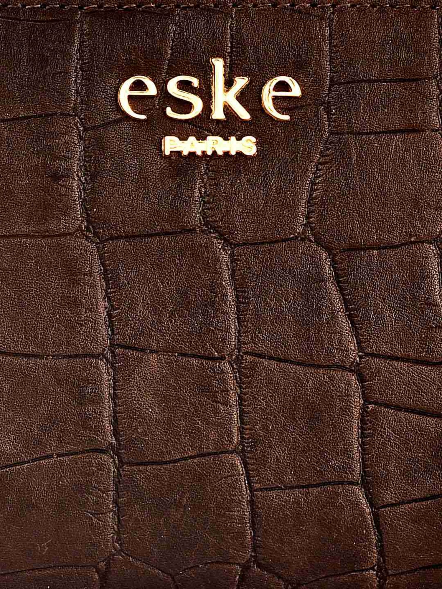 Eske Merc Brown Textured Zip Around Wallet for Women
