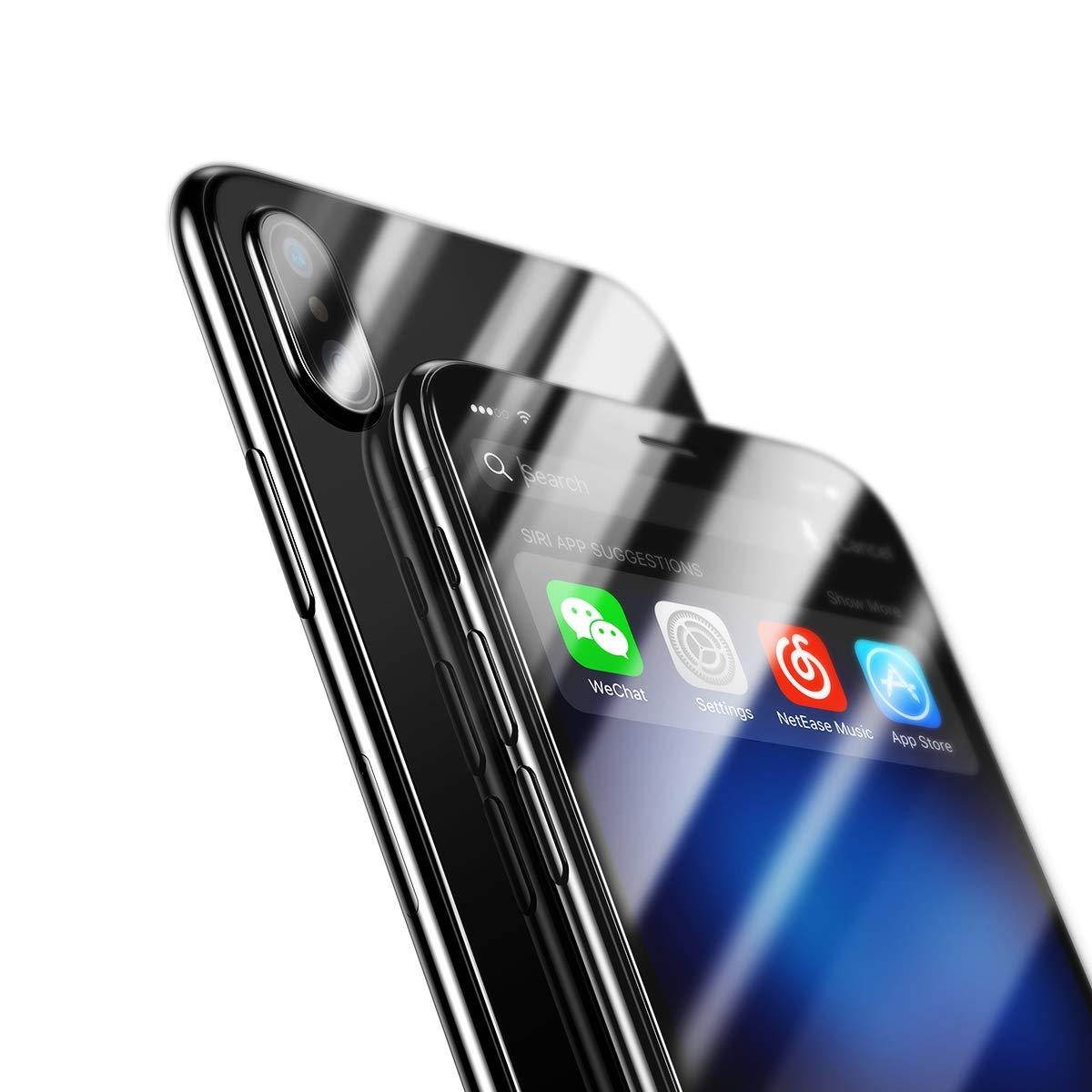 AICase Tempered Glass Front and Back Anti Scratch/Anti-Fingerprint HD Transparent 9H Toughened Glass Film Full Coverage for iPhone XS