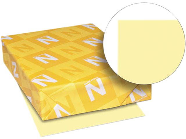 Wausau Paper 49541 Exact Index Card Stock, 110 lbs., 8-1/2 x 11, Canary, 250 Sheets/Pack