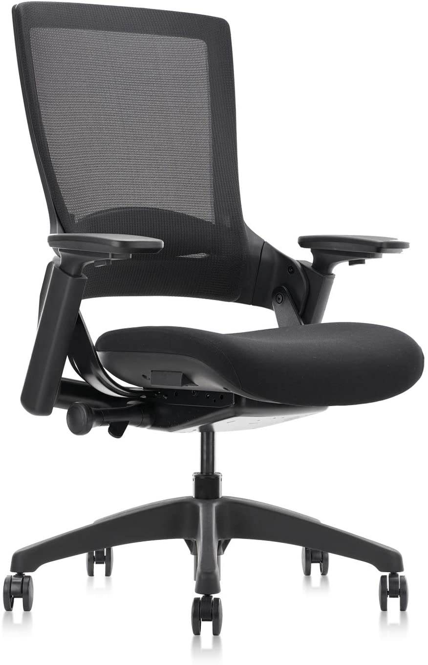 COLAMY Ergonomic High Swivel Executive Chair with Adjustable Height 3D Arm Rest Lumbar Support and Mesh Back for Home Office Black