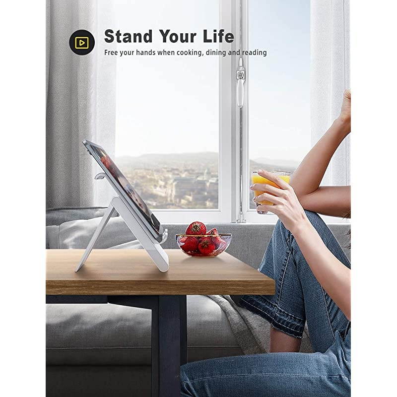 Adjustable Tablet Stand Holder - Foldable Desktop Stand Charging Dock for Desk Compatible with iPad Air Mini Pro 9.7,12.9, Phone 11 XS Max XR X Plus Samsung S10 S9 S8 Smartphones(4-13&rdquo;)