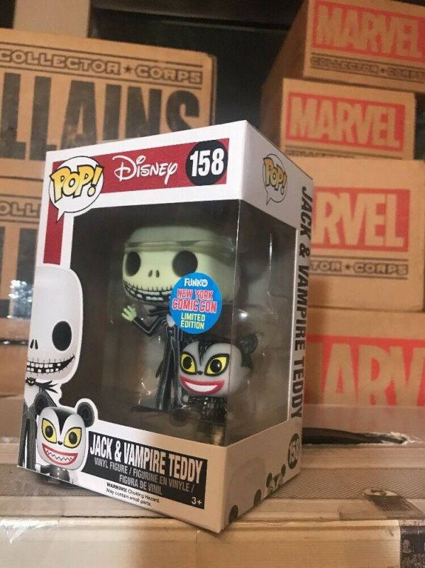 NYCC Funko Pop Disney Jack & Vampire Teddy nightmare Before Christmas sdcc 2016