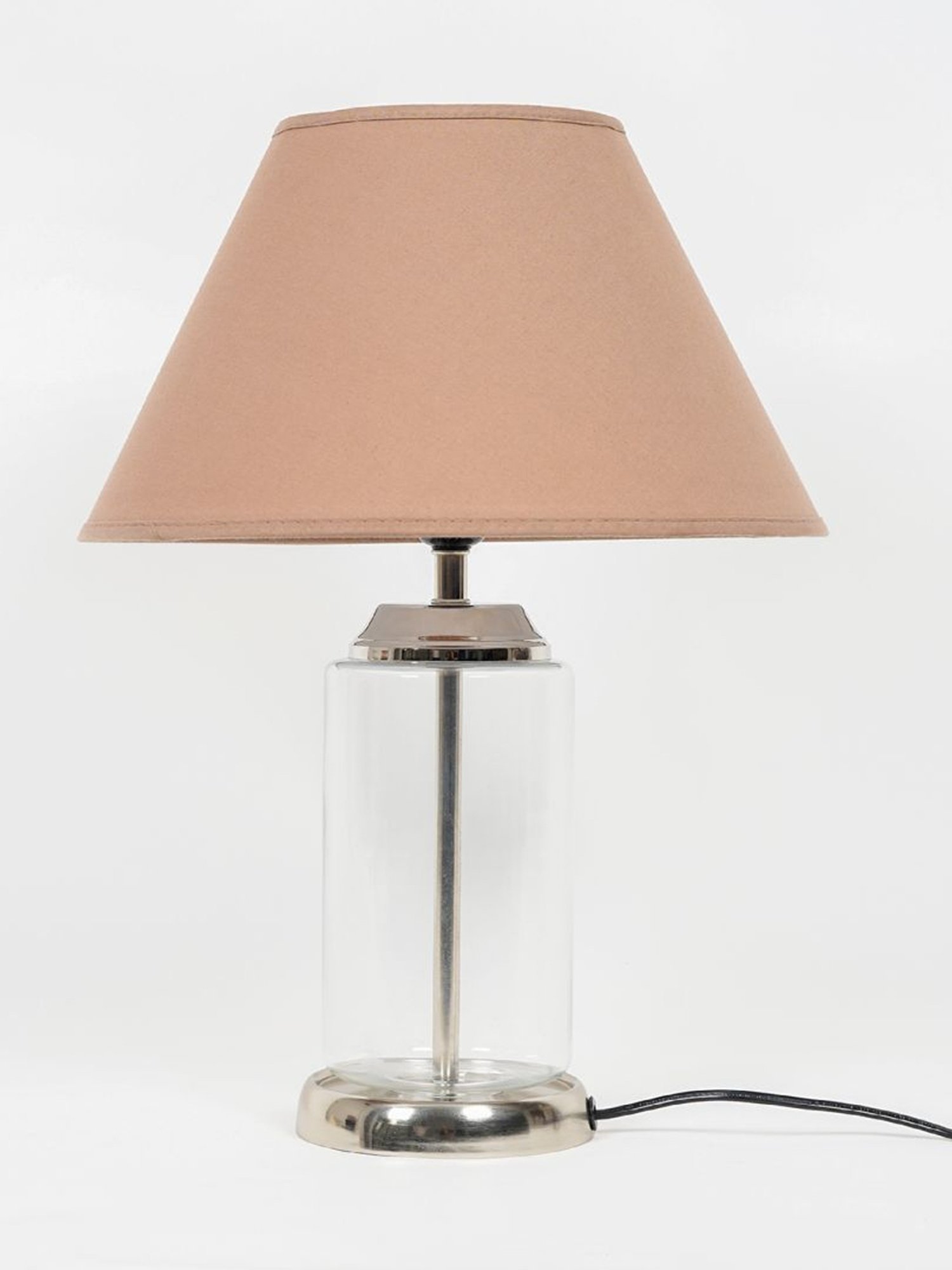 Kapoor Lamp Shades Transparent & Pink Glass Duffield Clear Cotton Shade Table Lamp