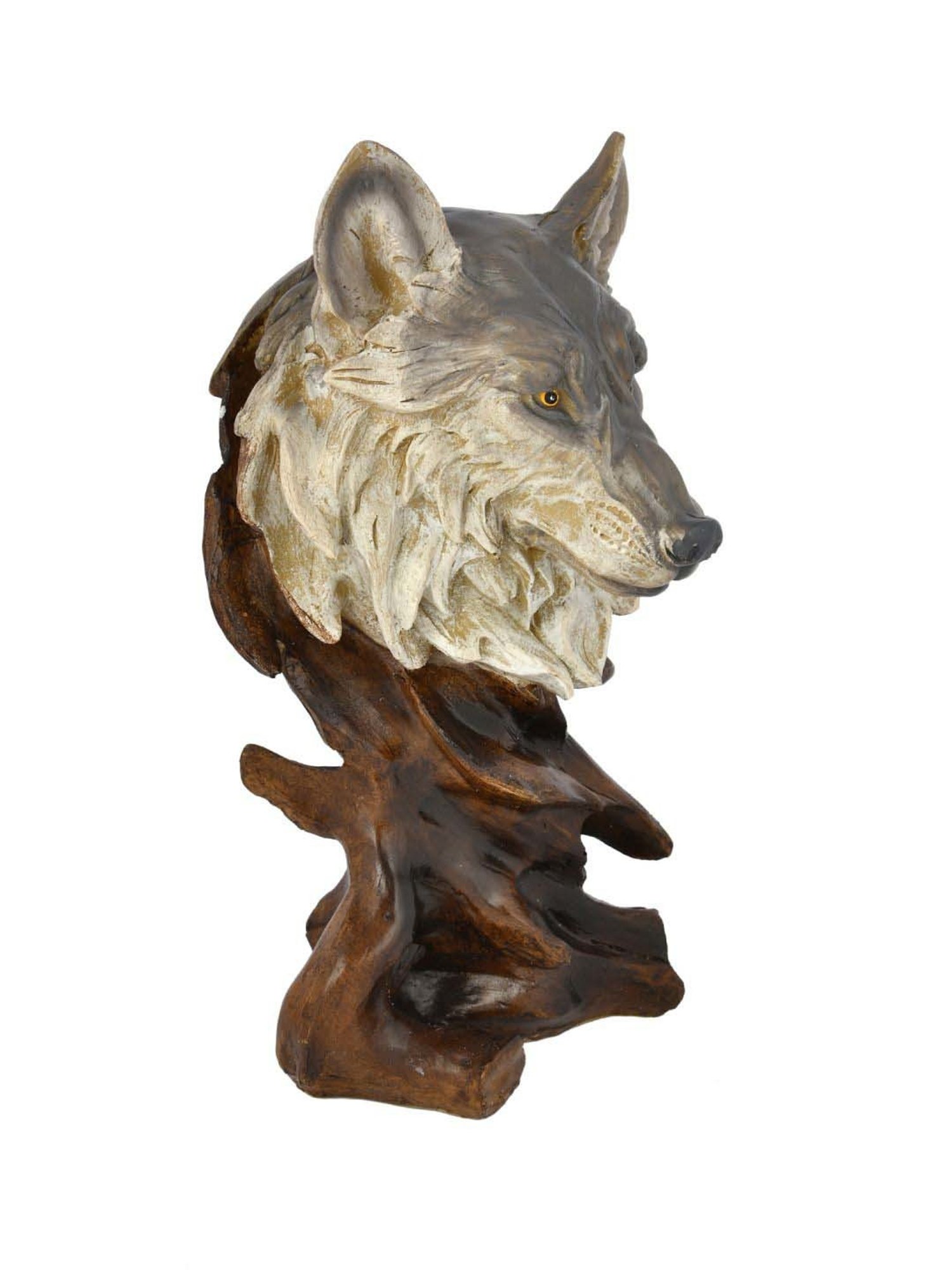 Tayhaa Brown Resin Wolf'S Den Showpiece