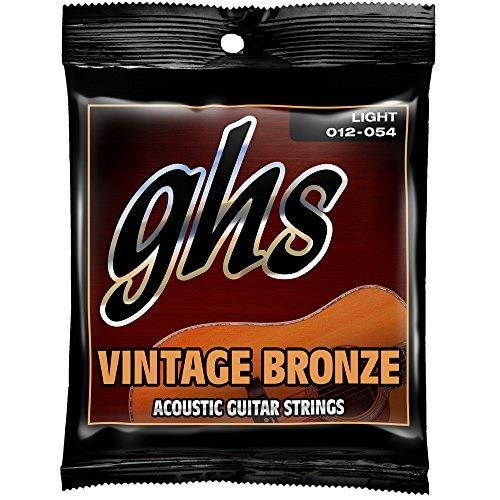 ghs strings vnl vintage bronze acoustic guitar strings, light .012.054