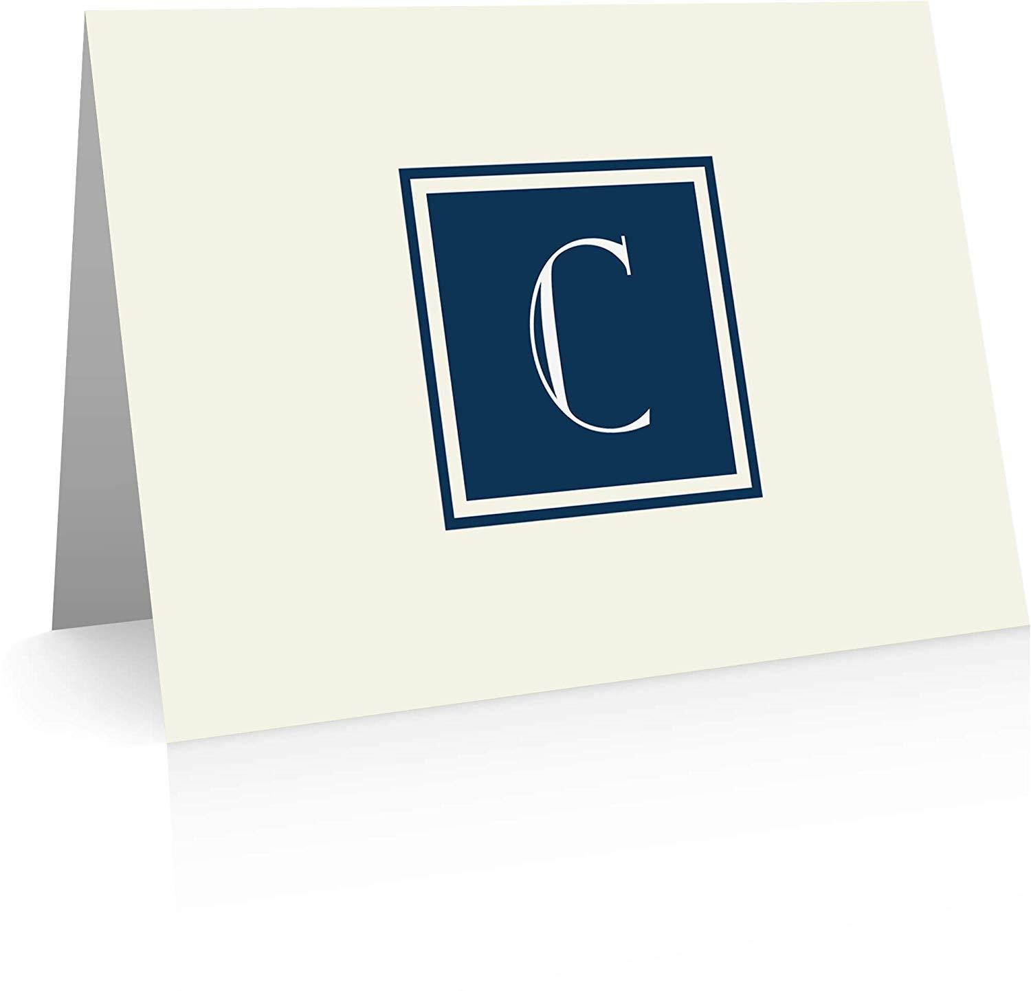 Monogram Stationery Note Cards (24 Foldover Cards and Envelopes) (C)