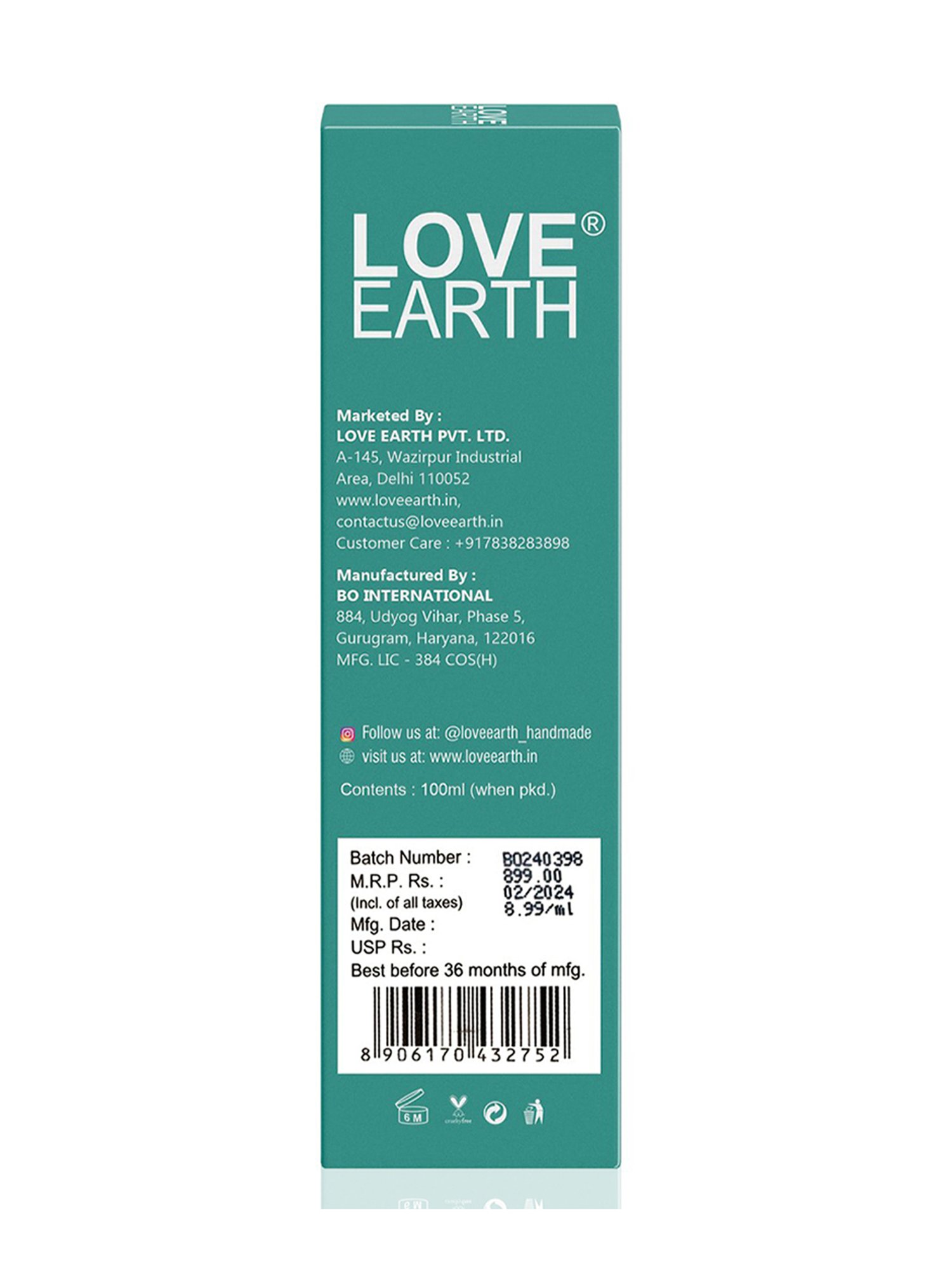 Love Earth Anti Acne & Chemical Exfoliation Foaming Face Wash - 100 ml