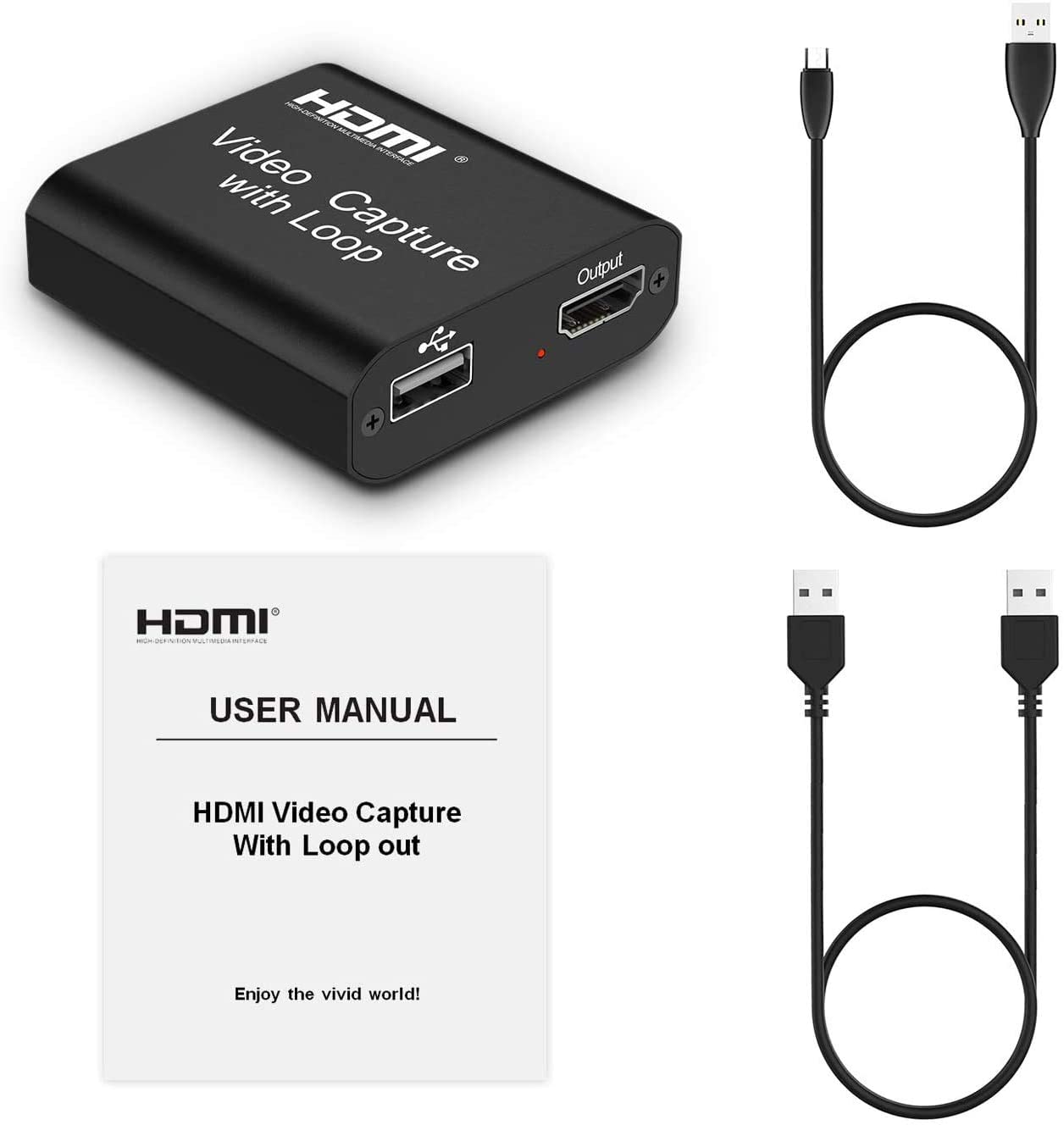 DIGITNOW Video Capture Card 4K HDMI Video Capture Device with Loop Out, Full HD 1080P Live Streaming Video Recorder Converter, Support Windows?Android and Mac OS