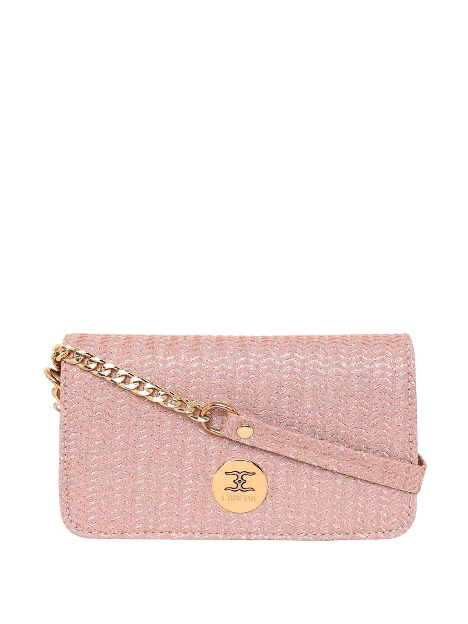 Esbeda Peach Textured Small Sling Handbag