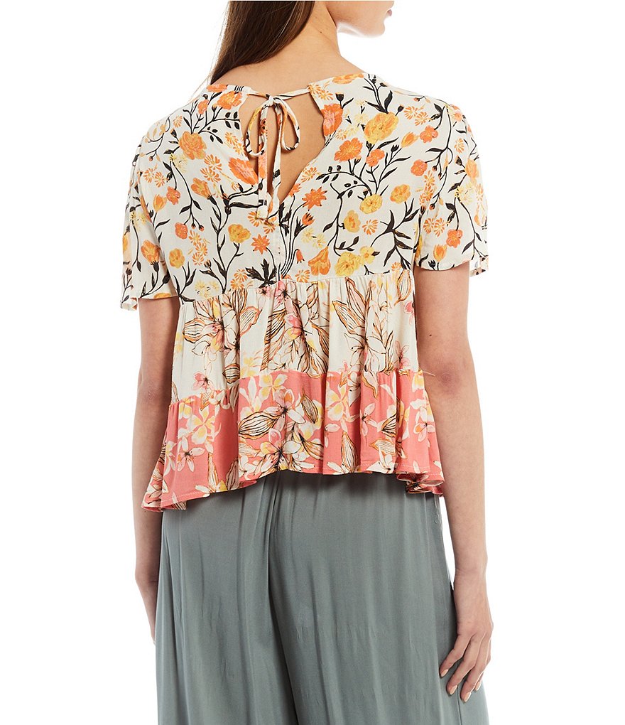 Coco + Jaimeson Mixed Print Tiered Top