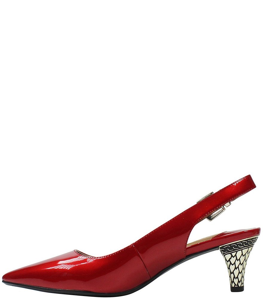 J. Renee Mayetta Slingback Pearlized Patent Dress Metal Heel Pumps