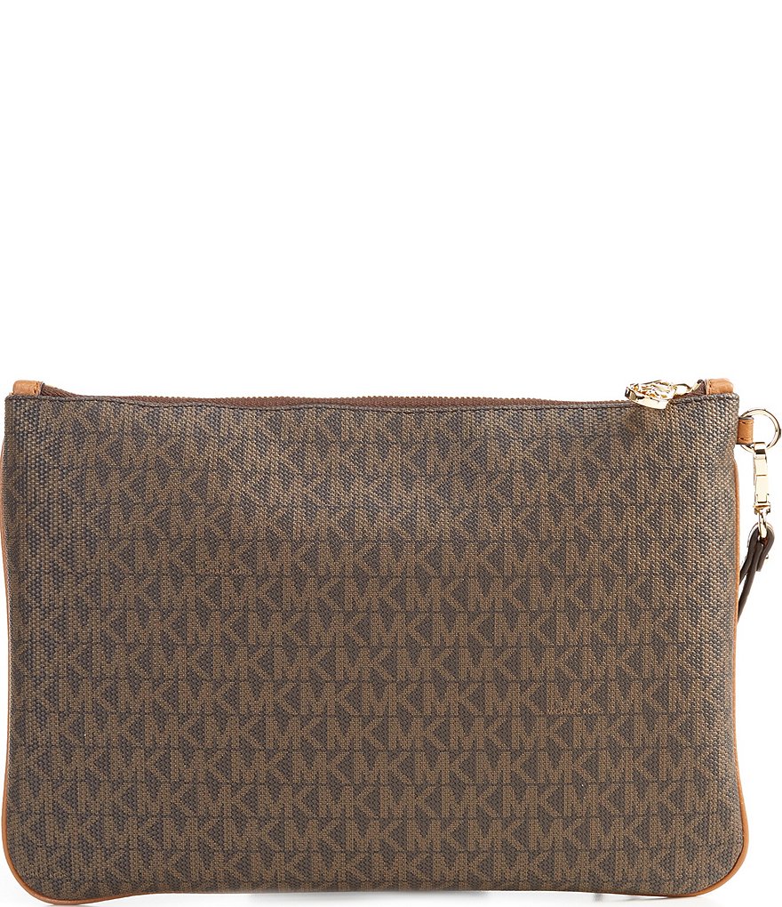 Michael Kors Zebra Signature Jet Set Double Zip Wristlet