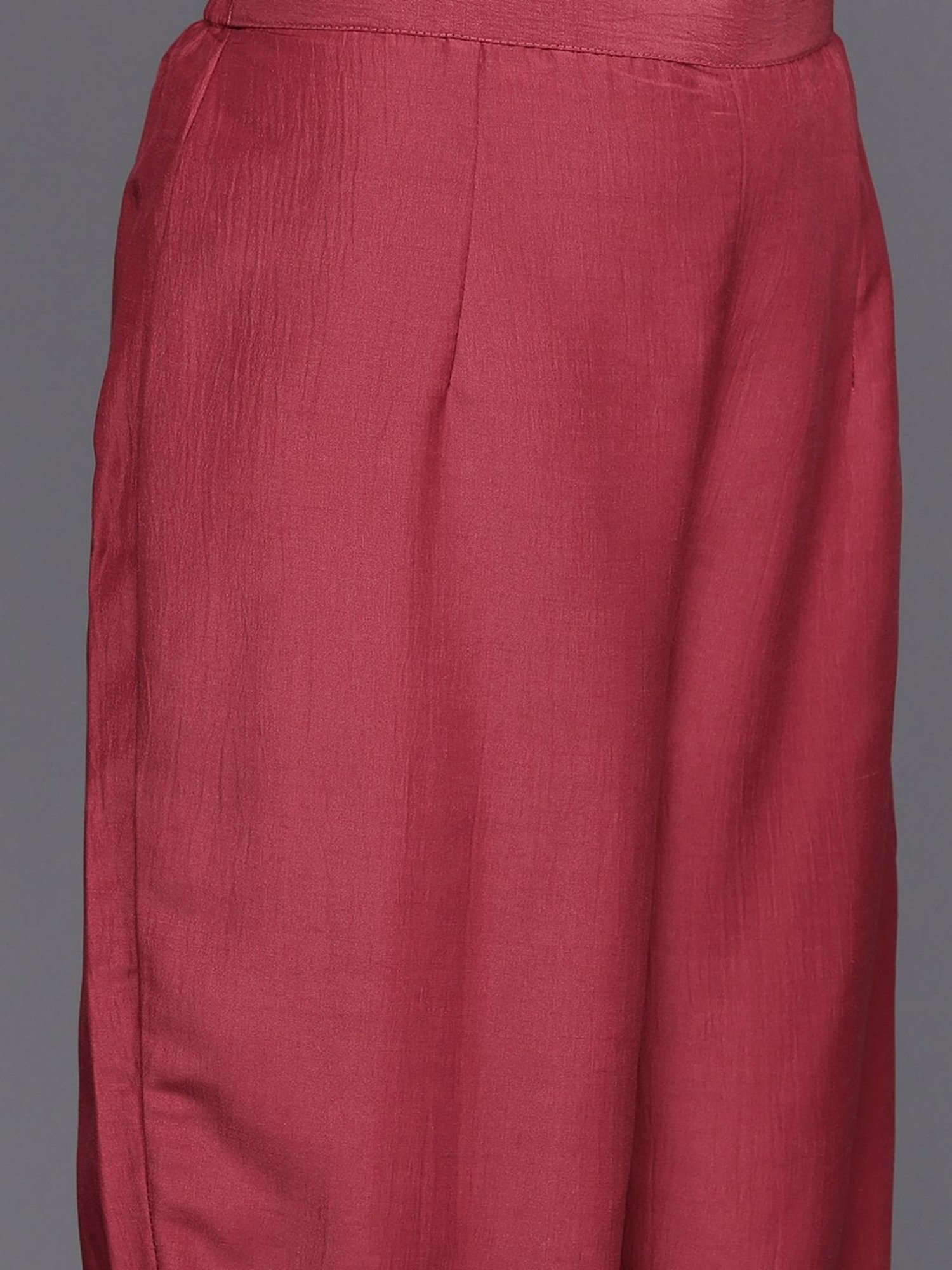 Indo Era Maroon Embroidered Kurta Pant Set With Dupatta