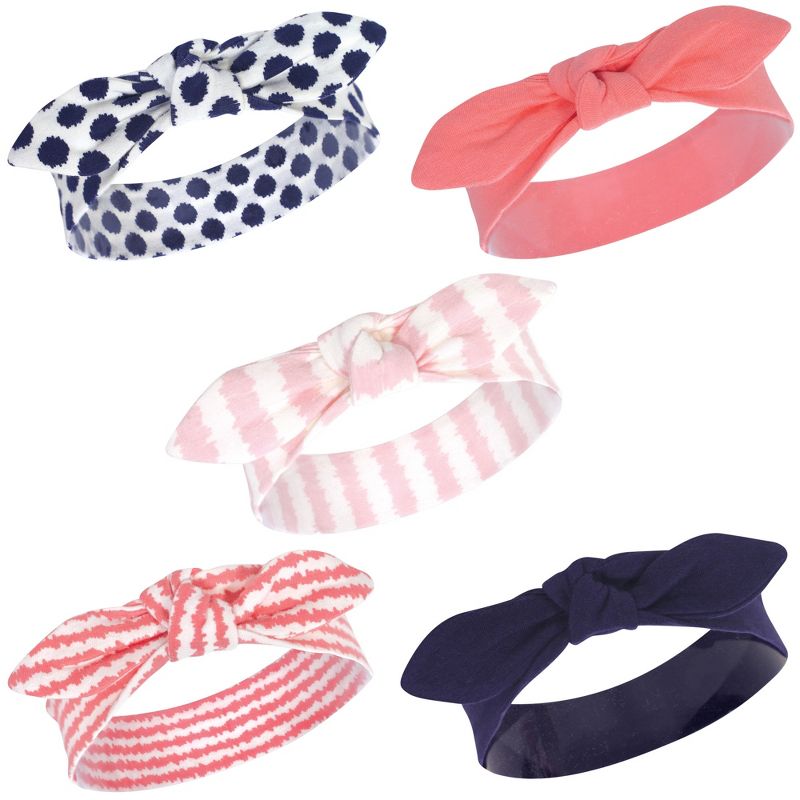 Touched by Nature Baby Girl Organic Cotton Headbands 5pk, Scribble, 0-24 Months