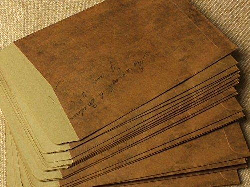 AWESON PARTY Vintage Brown Kraft Paper Envelopes Mini Craft Paper Envelopes for Wedding Thank You Greetings Cards Note Baby Showers Favors, 50pc