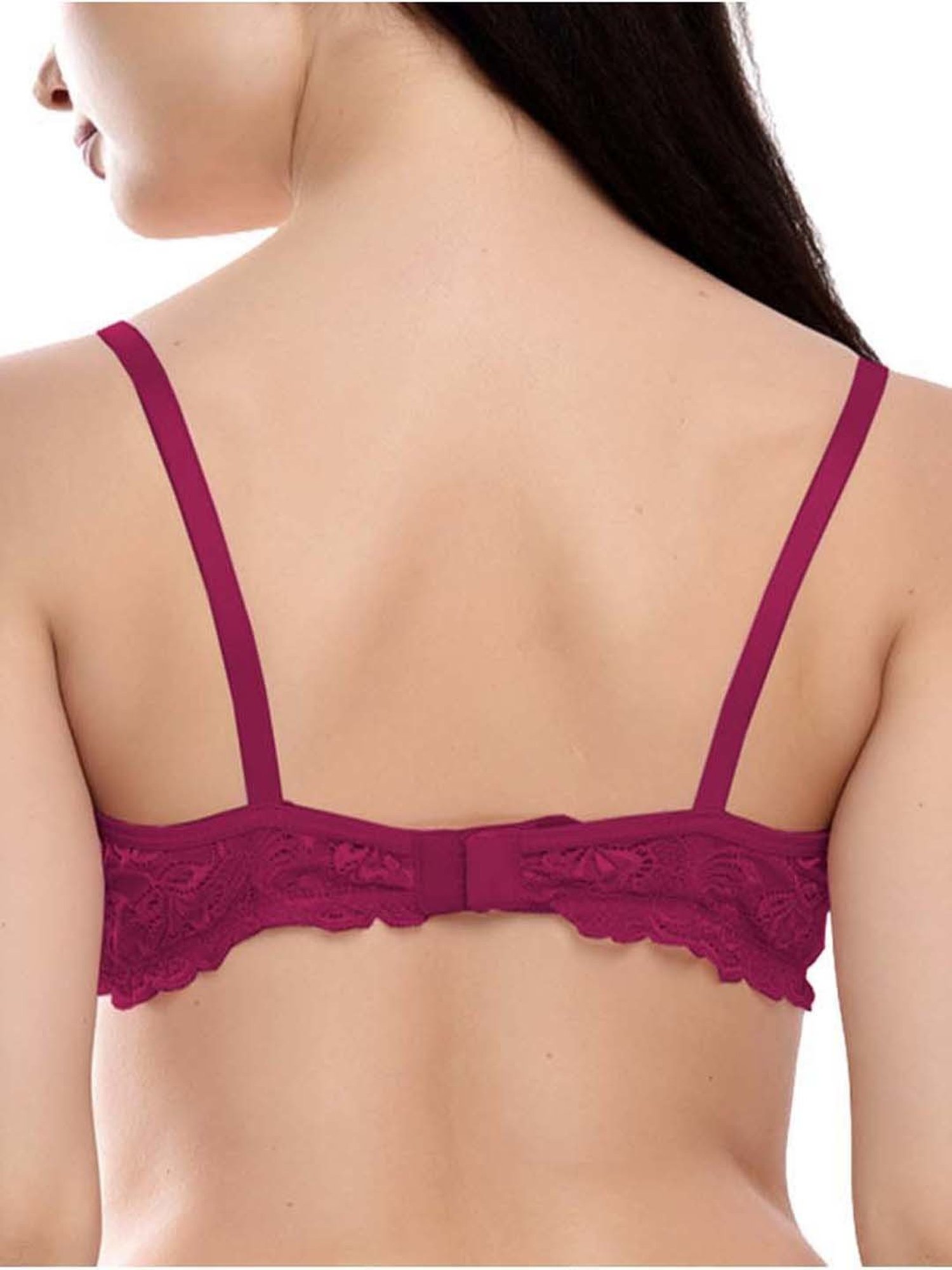 FIMS: Fashion is my Style Purple & Black Lace Work Everyday Bras - Pack Of 3