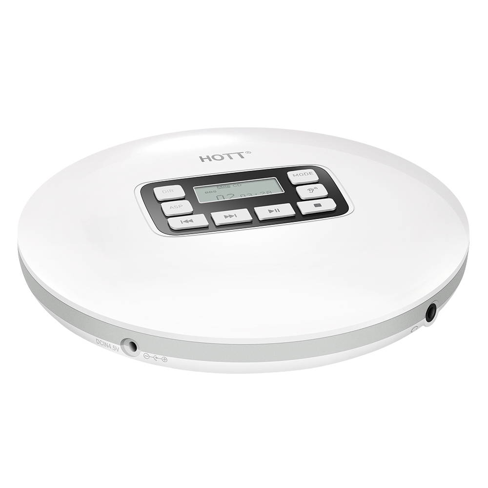 HOTT Portable CD Player Personal Compact Disc Player with LCD Display Stereo Earbuds and USB Power Adapter Electronic Skip Protection Anti-Shock Function