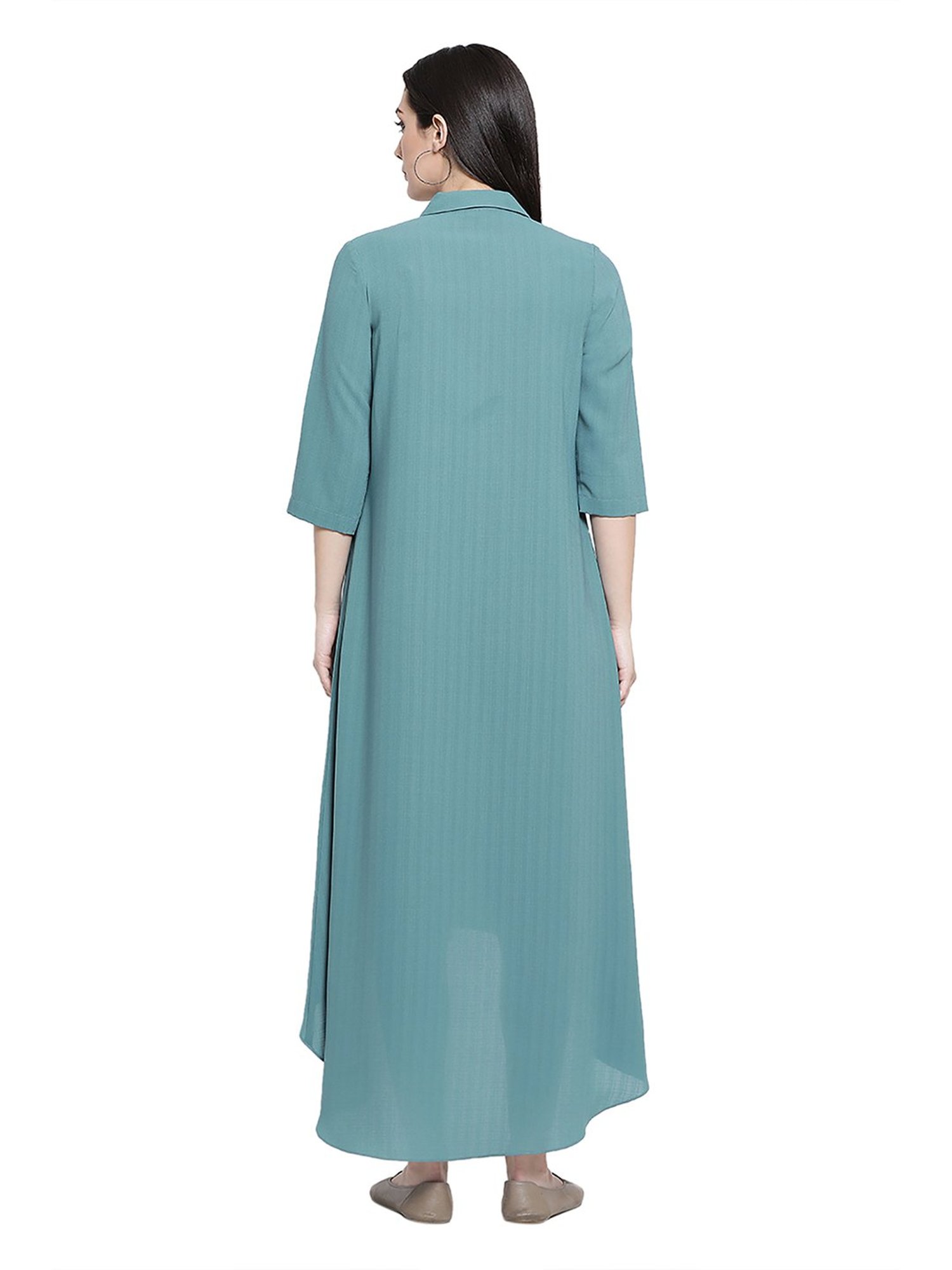 Office & You Teal Blue Below Knee Dress