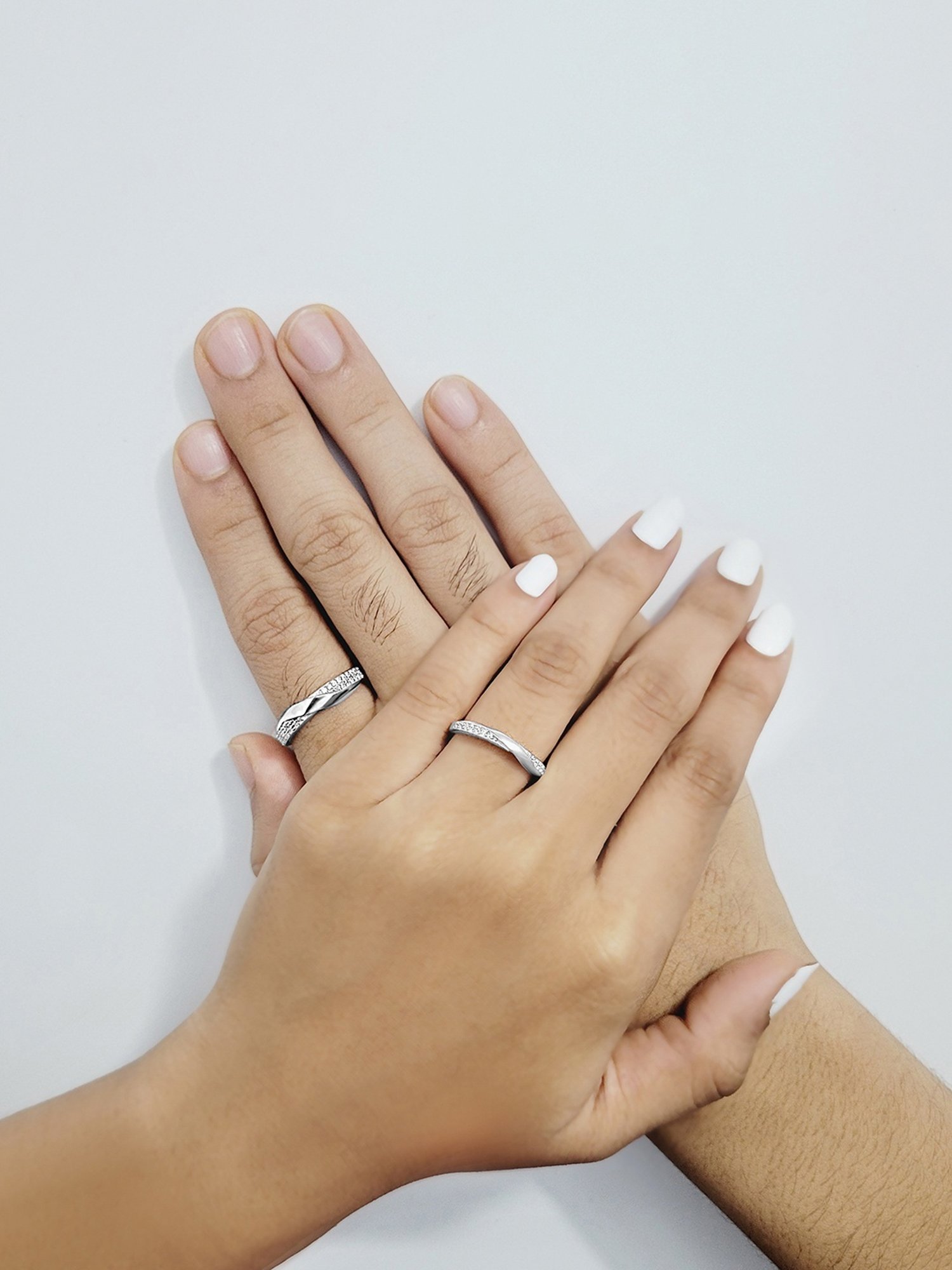 Silberry 92.5 Sterling Silver Forever Linked Couple Rings