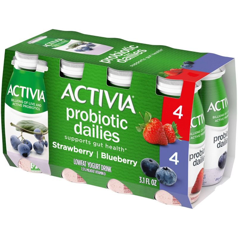 Activia Dailies Strawberry & Blueberry Probiotic Yogurt - 3.1 fl oz/8ct