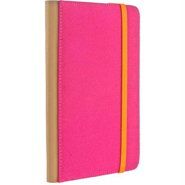 Pink Canvas Trip Jacket with Orange Elastic Band for Amazon Kindle Touch