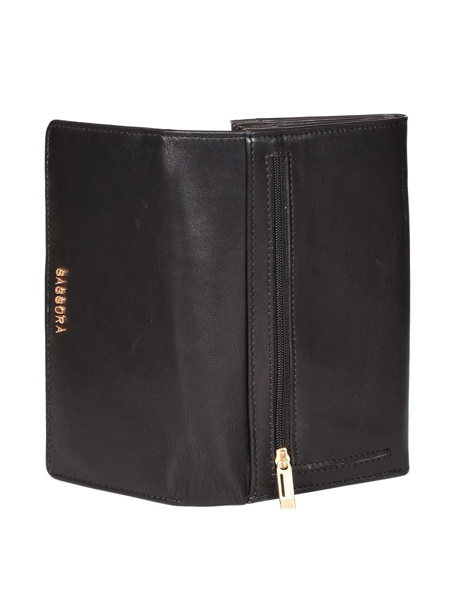 SASSORA Black Solid Rfid Wallet for Women