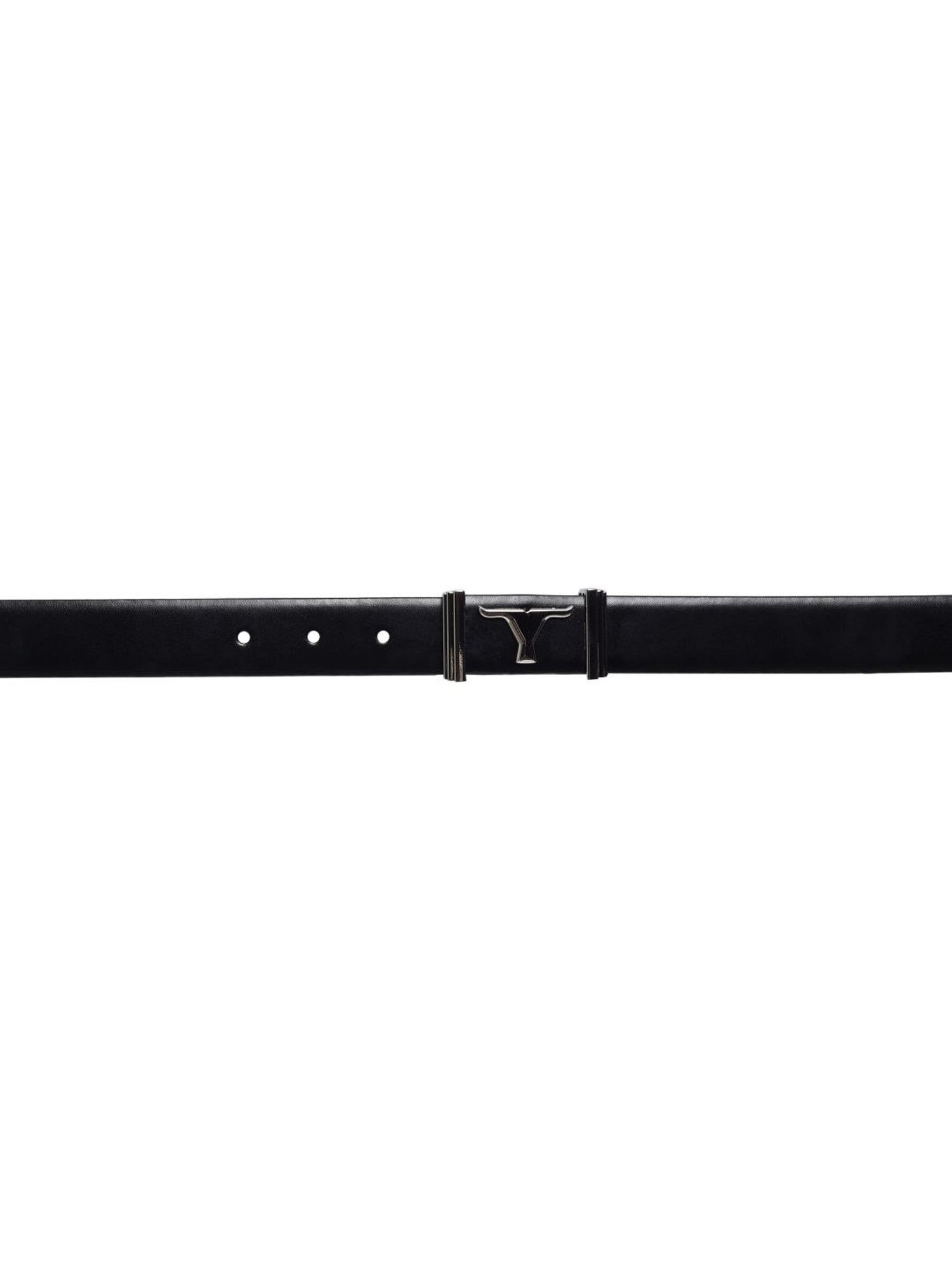 Bulchee Black Leather Solid Waist Belt