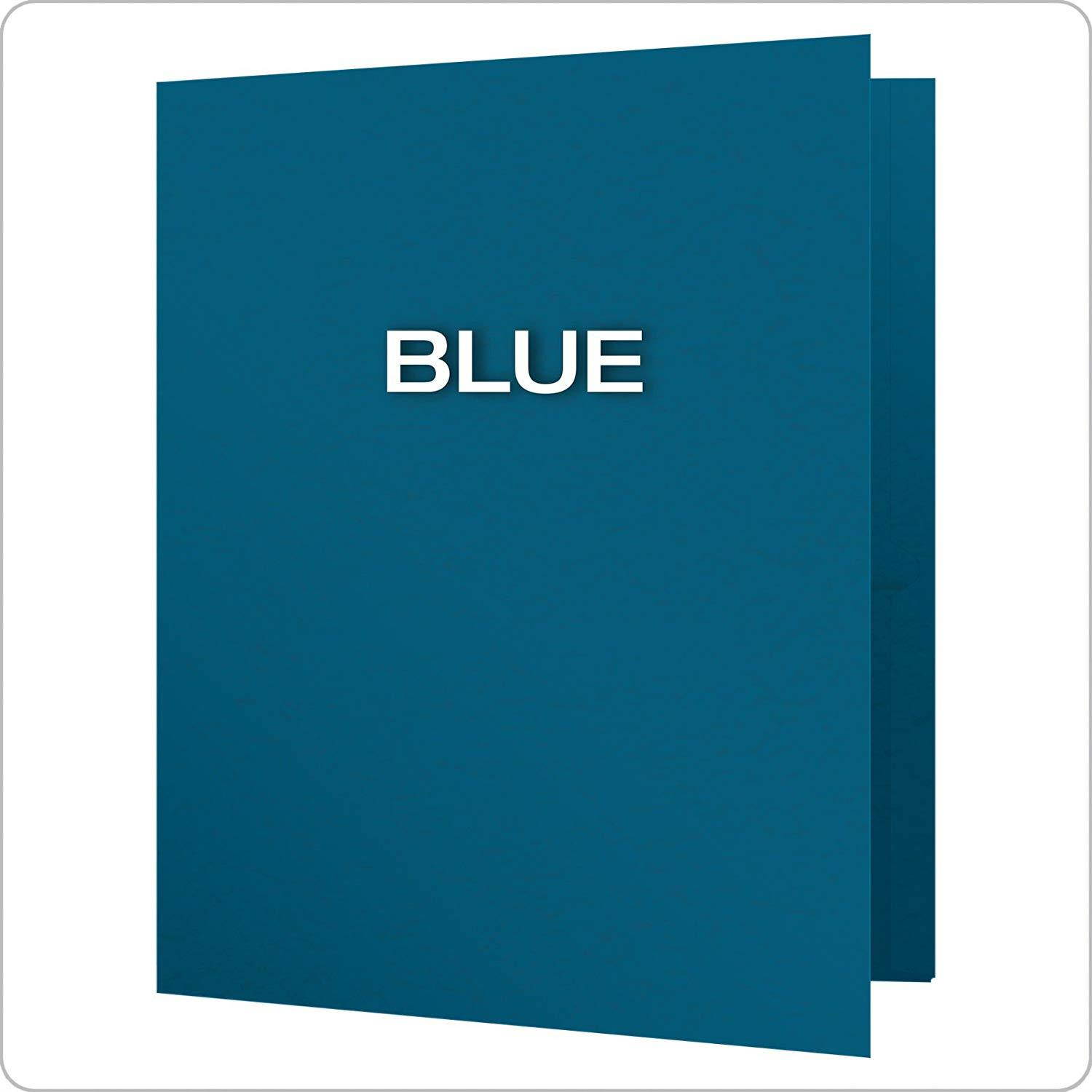 Oxford Two-Pocket Folders w/Fasteners, Blue, Letter Size, 25 per box (57702)