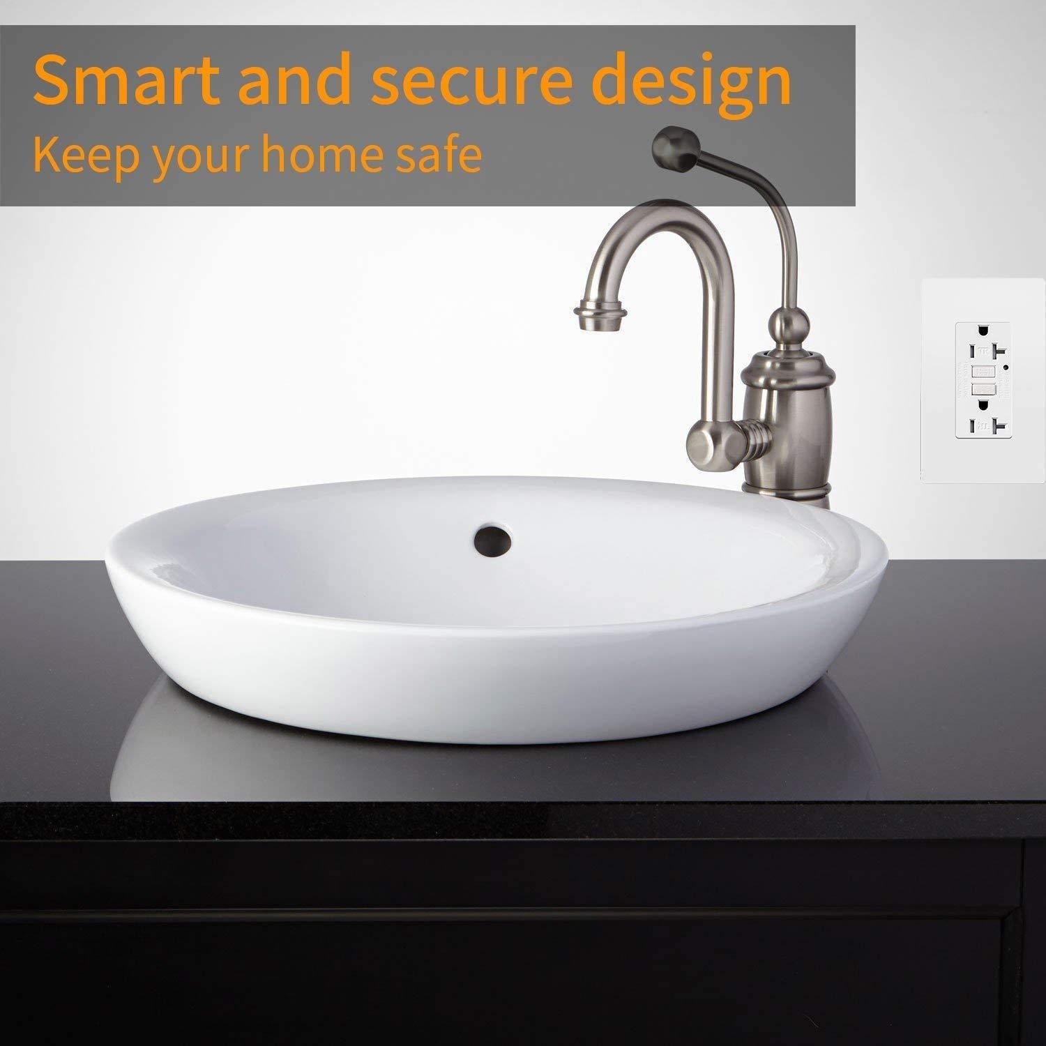 GFCI Outlet Tamper Resistant Receptacle with LED Indicator, 20 Amp 125 Volt Wallplate and Screws Included ETL listed MICMI (20A GFCI 2pack)