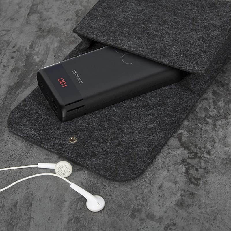 20000mAh Portable Phone Charger External Battery Packs with Dual USB Output 21A LCD Display Perfect for TravelCompatible with iPhone X 8Plus Samsung Galaxy S8Note8 Tablets MoreBlack