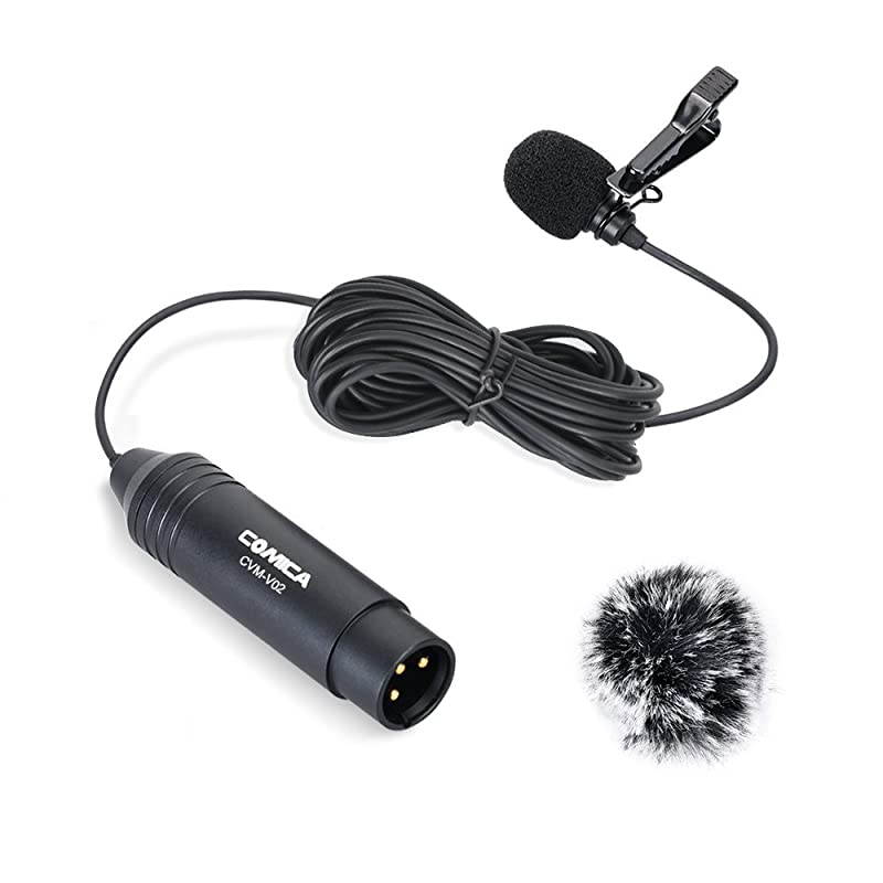 CVMV02O Phantom Power Omnidirectional XLR Lavalier Lapel Microphone for Canon Sony Panasonic Camcorders ZOOM H4n H5 H6 Tascam DR40 DR60D DR70D DR100 Recorders1476 fts