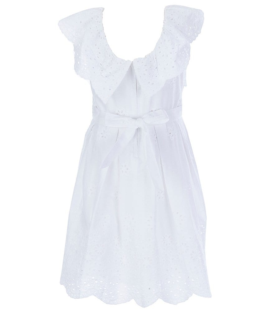 Little Angels by Us Angels Little Girls 2T-6X Ruffle-Trim Eyelet Fit-And-Flare Dress