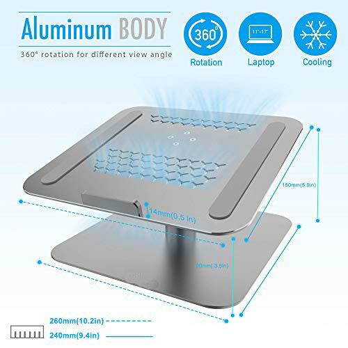 Laptop Computer Stand  Laptop Holder Ventilated Laptop Riser for Desk 360 Rotng Compble with MacBook Air Pro  XPS    More Laptop Notebooks Space Gray