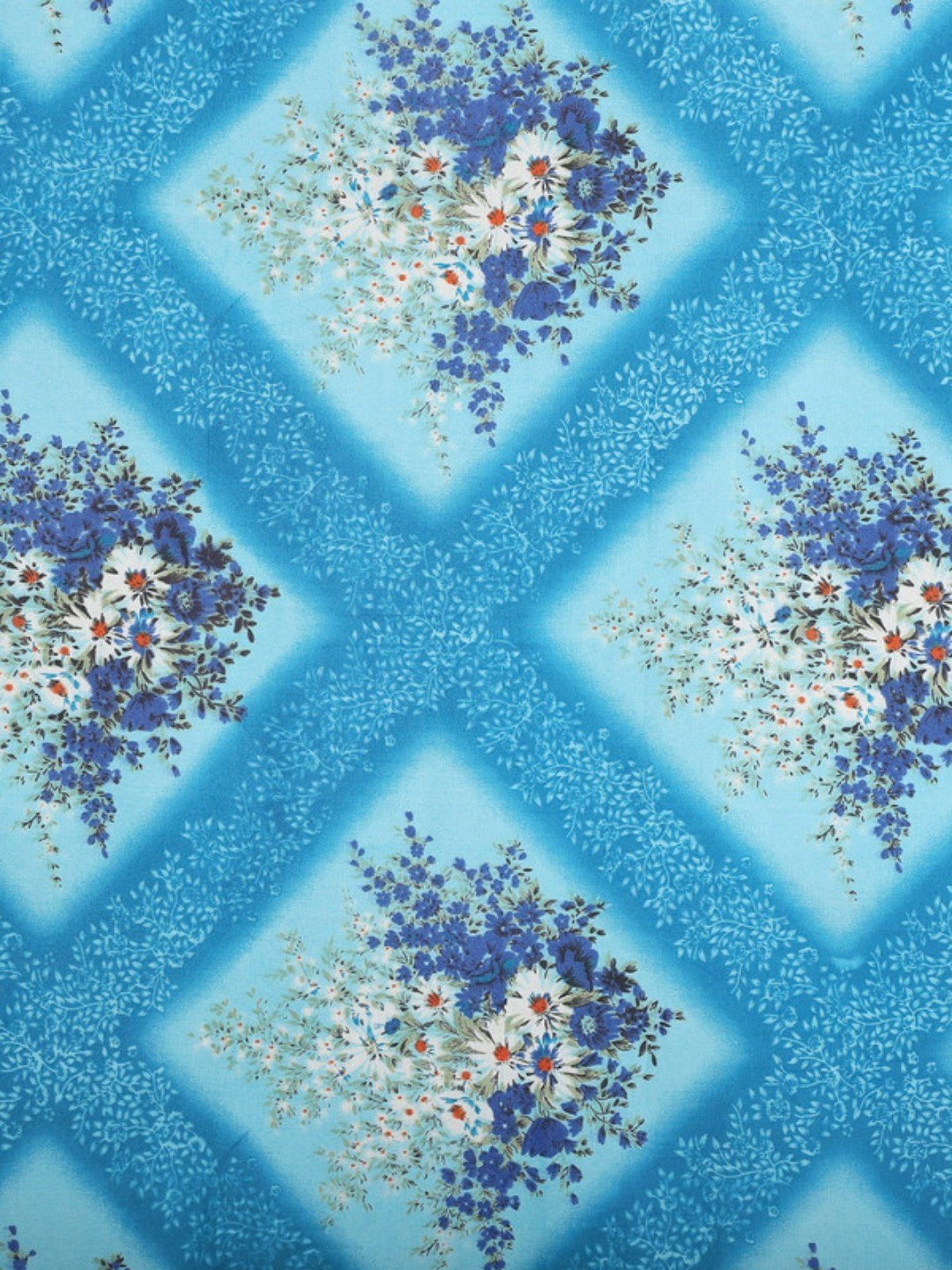 Dhrohar Printed Blue Cotton 180 TC Double Bedsheet with 2 Pillow covers