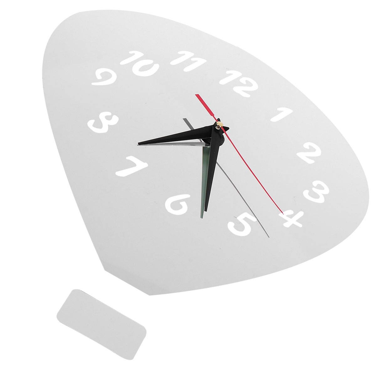 Hot Air Balloon Shaped Wall Clock Mute Wall Decorative Clock Sticky Wall Clock for Home Office Living Room (Black)