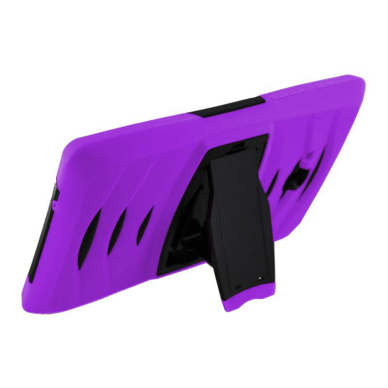 KIQ Heavy Duty Military Armor Case, Tablet Cover, Built-in Kickstand, cut-outs for camera and charging ports For Samsung Galaxy Tab A 7.0 SM-T280 (Purple)