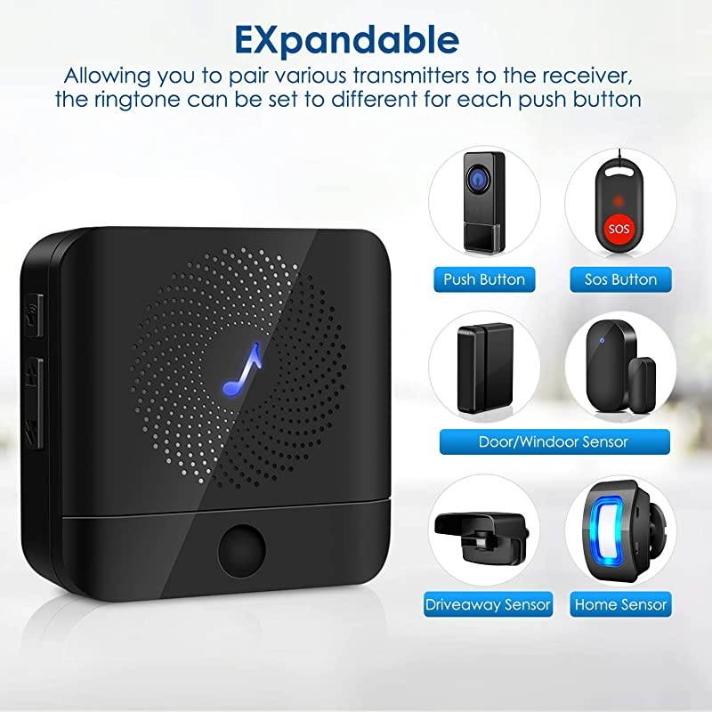 Wireless Caregiver Pager SOS Button -  Personal Smart Call System SOS Call Buttons/Transmitters & Receivers, Nurse Calling Alert Patient Help System for Home/Elderly