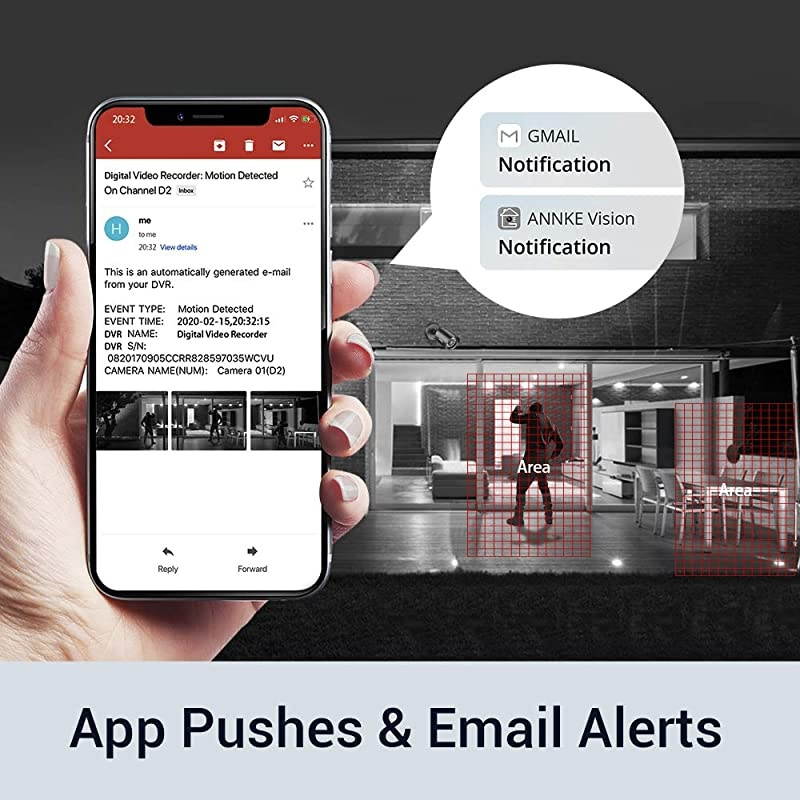 5MP Lite Security Camera System Outdoor 8 Channel H.265+ DVR and 8X1920TVL IP66 Weatherproof Home CCTV Cameras, Smart Playback, Instant Email Alert with Images, 1TB Hard Drive - E200