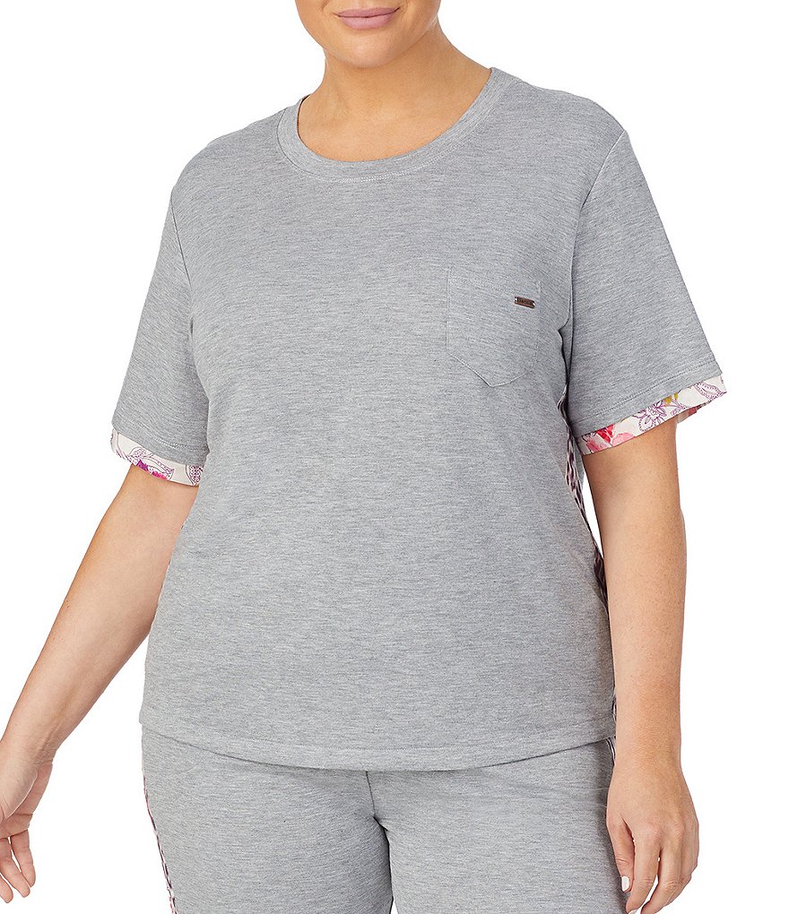 Kensie Plus Solid Jersey Knit Sleep Top