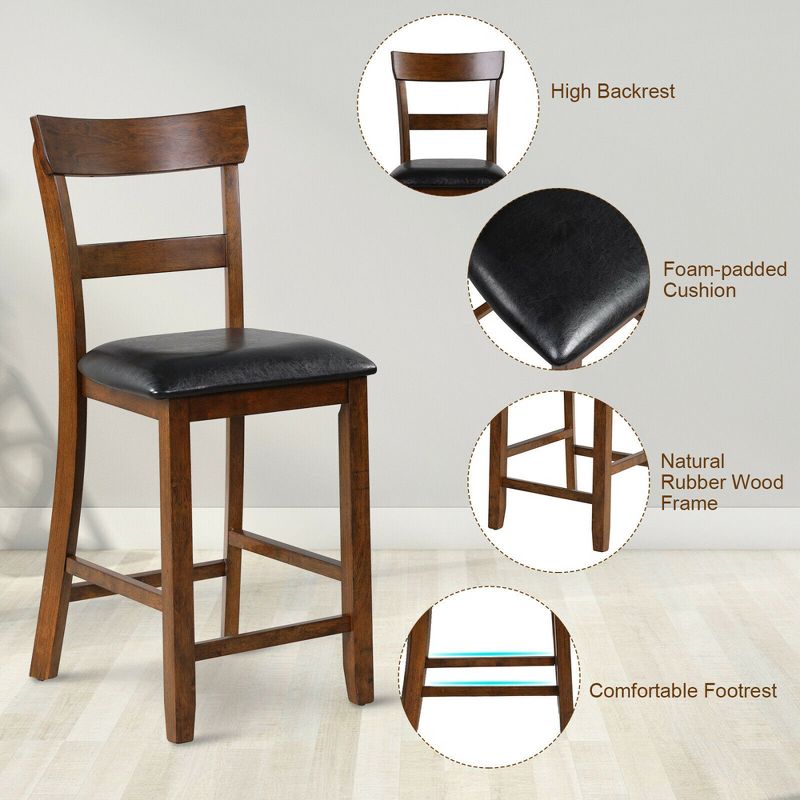 Ladder Barstool Seat Black - Riverstone Furniture Collection