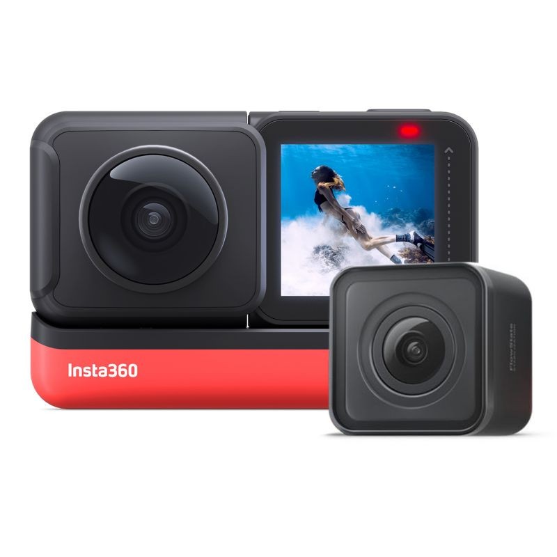 Insta360 ONE R Twin Edition Dual Lenses Anti-shake  Sports Action Camera (5.7K 360&deg; Panorama Lens + 4K Wide Angle Lens) 5M Body Waterproof Supports FlowState Stabilization  Hyperlapse Voice Control