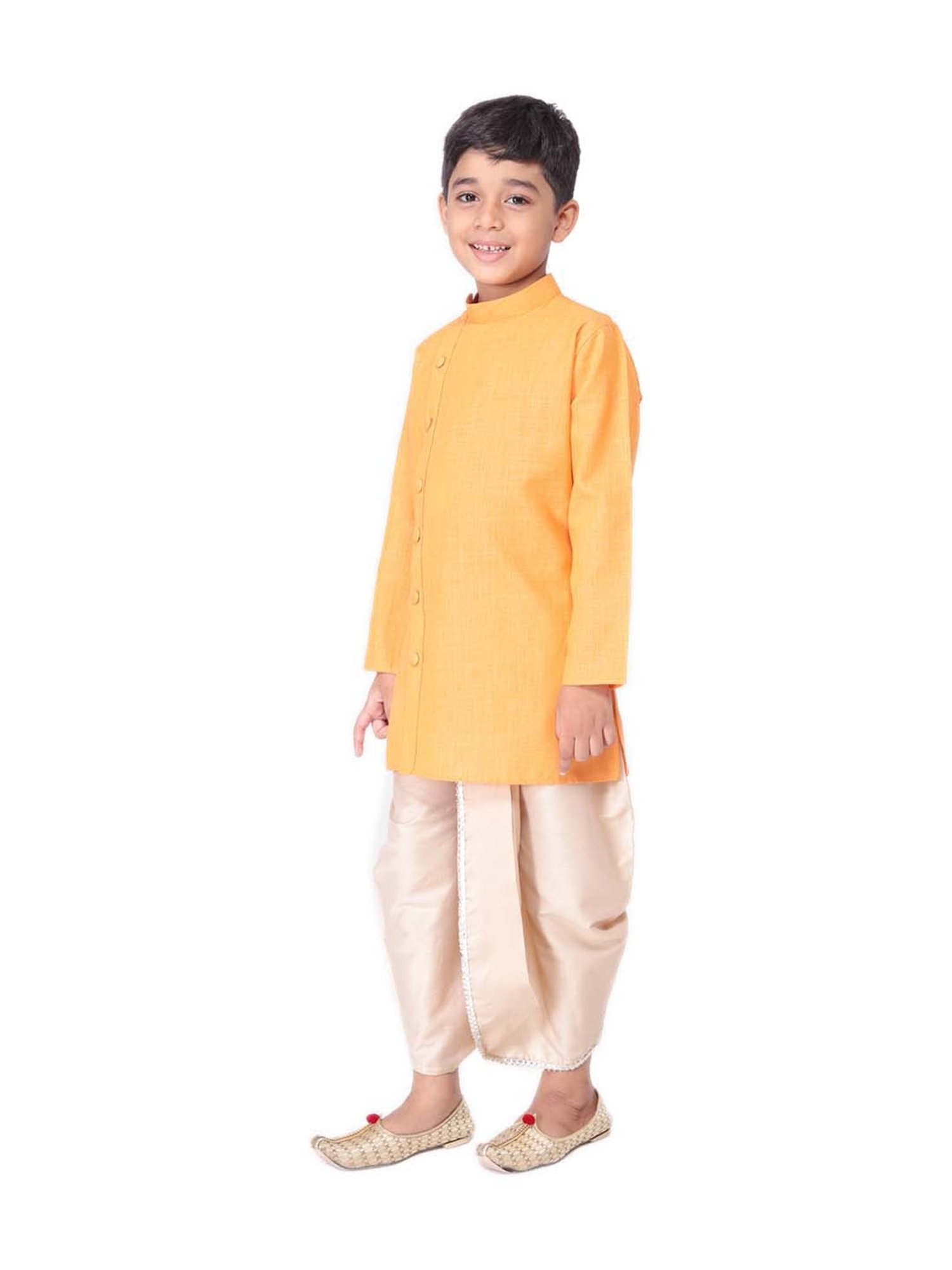 TABARD Kids Yellow & Beige Cotton Regular Fit Kurta Set
