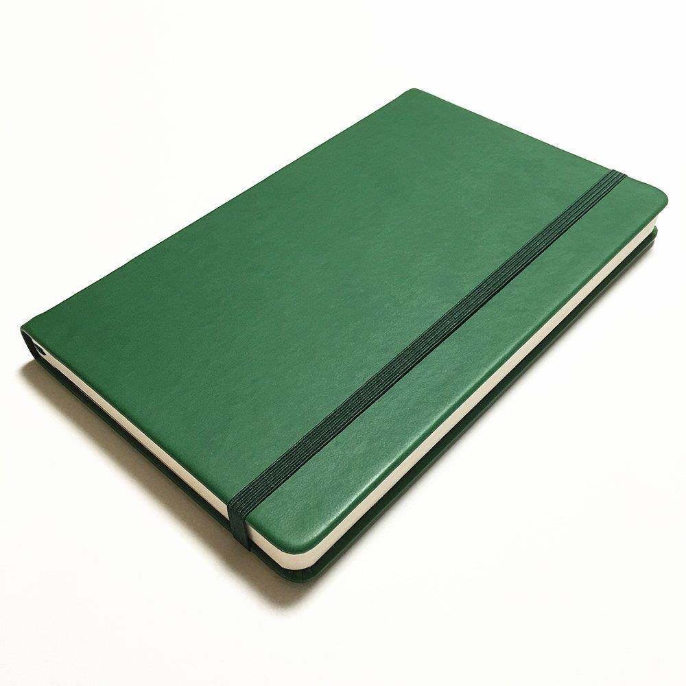 Minimalism Art | Classic Notebook Journal, Size: 5" X 8.3", A5, Green, Ruled/Lined Page, 192 Pages, Hard Cover/Fine PU Leather, Inner Pocket, Quality Paper - 100gsm | Designed in San Francisco