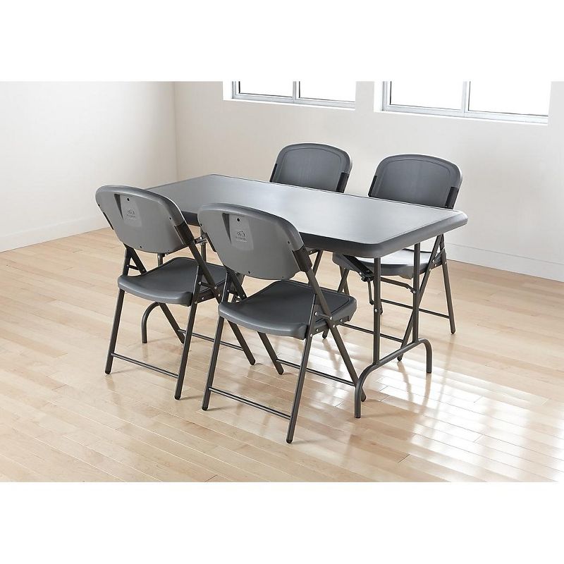 Iceberg IndestrucTables Too 1200 Series Resin Folding Table 60w x 30d x 29h Charcoal 65217