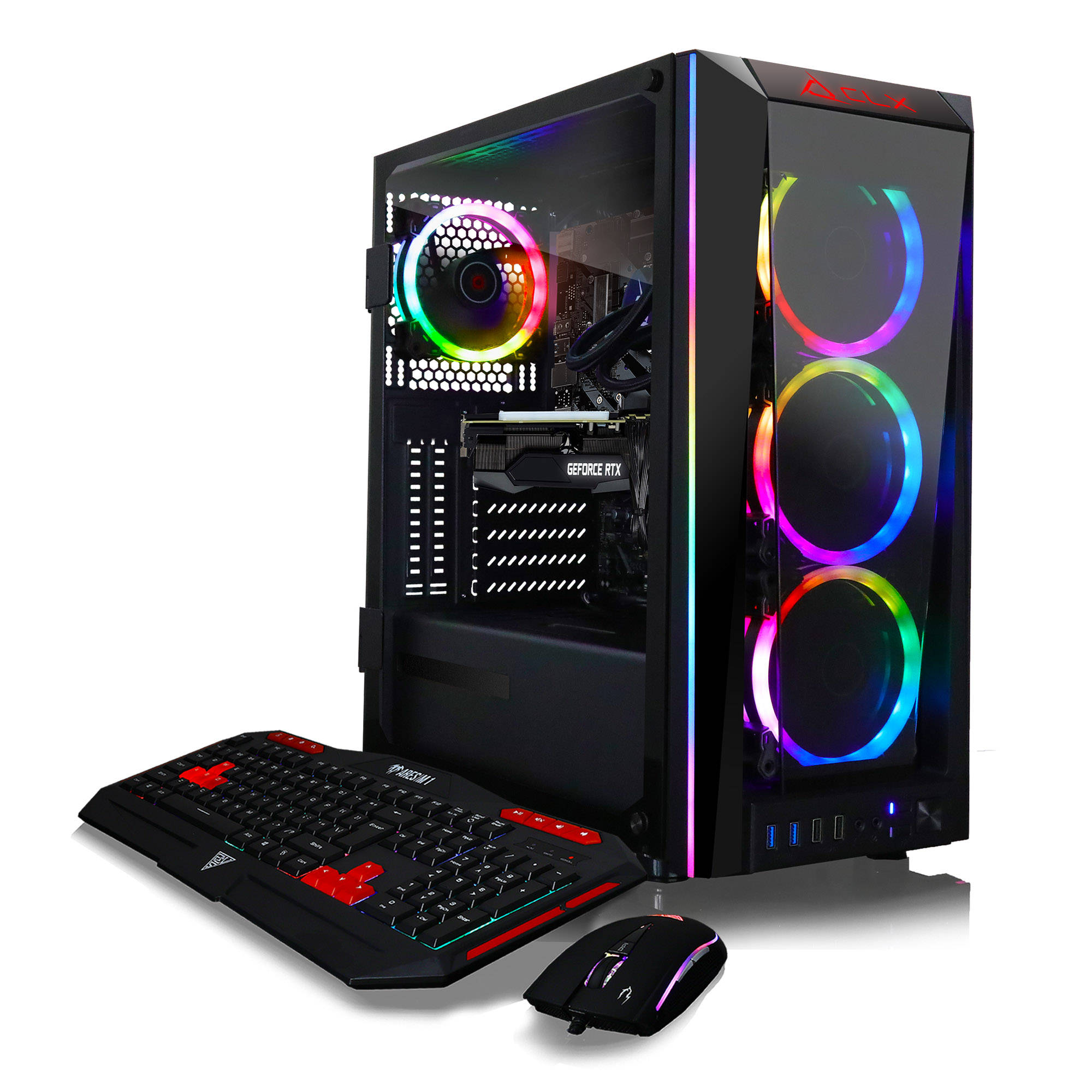 CLX SET VR-Ready Gaming Desktop - Liquid Cooled Intel Core i9 10850K 3.6GHz 10-Core Processor, 32GB DDR4 Memory, GeForce RTX 3060 Ti 8GB GDDR6 Graphics, 960GB SSD, 4TB HDD, WiFi, Windows 10 Home