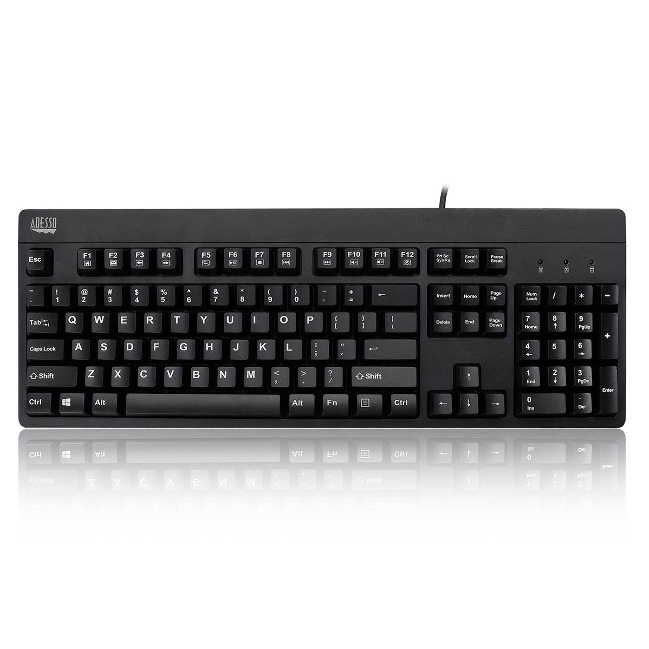Adesso Ip67 Rated Waterproof, Antimicrobial  Multimedia Usb Keyboard With 2X Pri