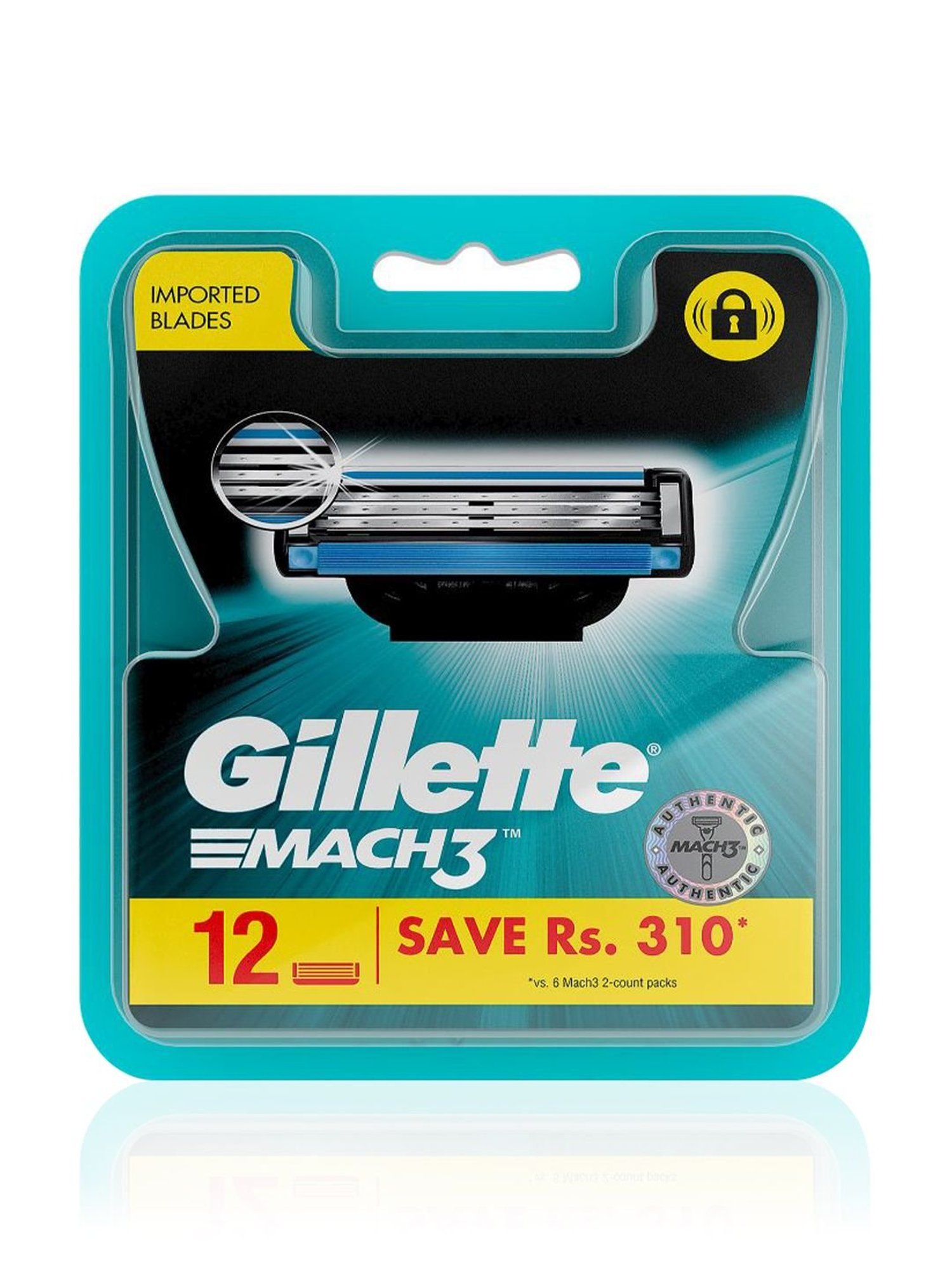 Gillette Mach 3 Manual Shaving Razor Blades Cartridge Pack of 12