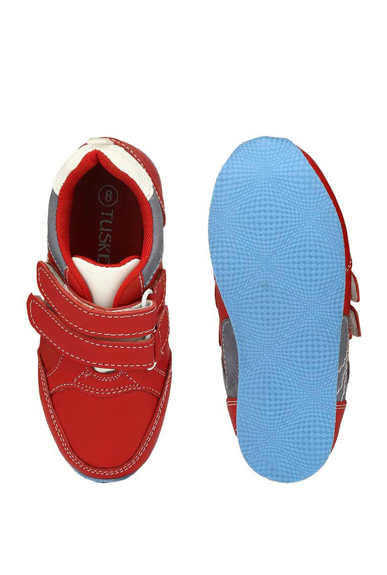 Tuskey Kids Red Leather Sneakers