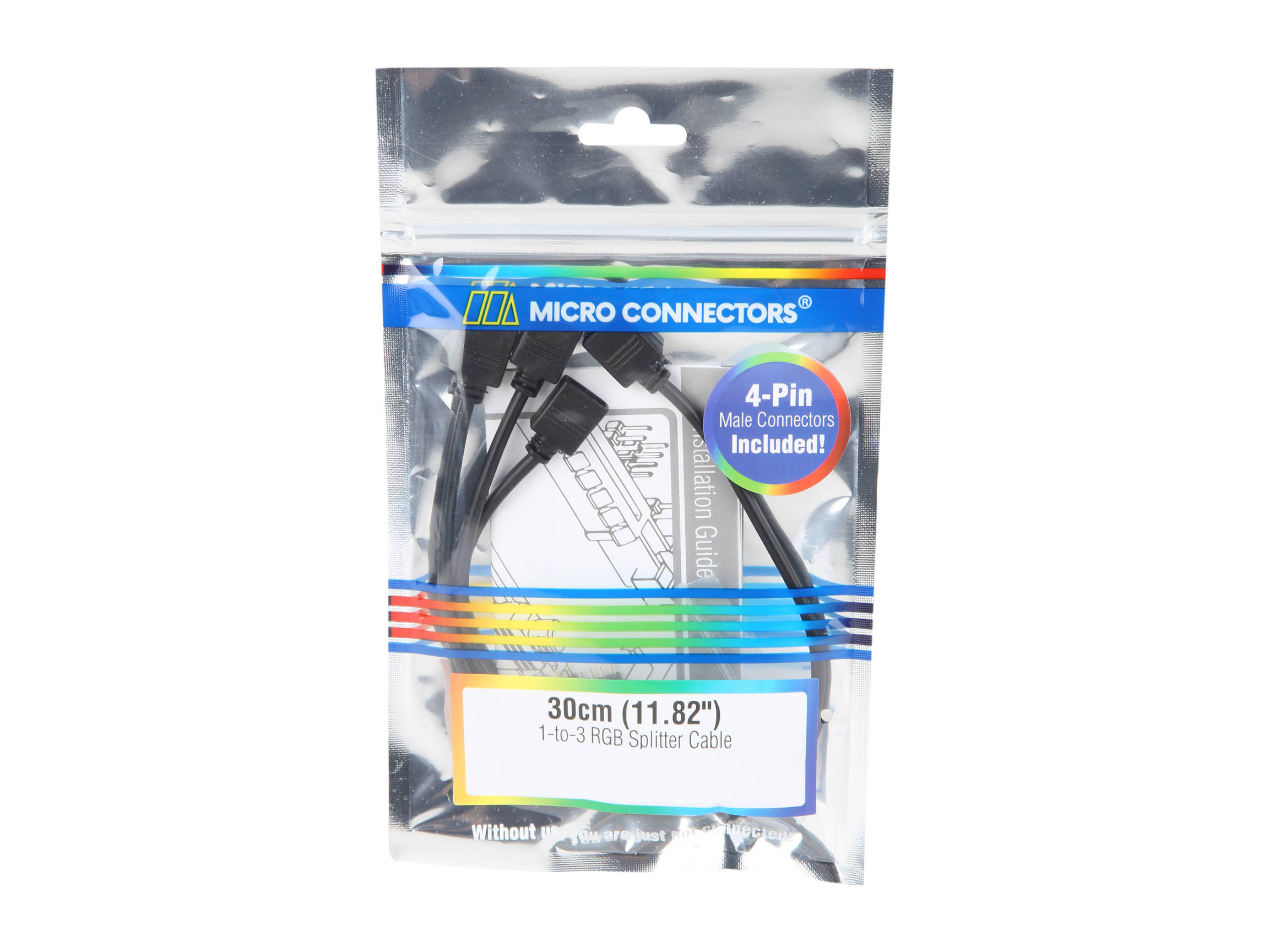 Micro Connectors F04-RGB03-30 11.81 in. (30 cm) 1 to 3 RGB Splitter Cable